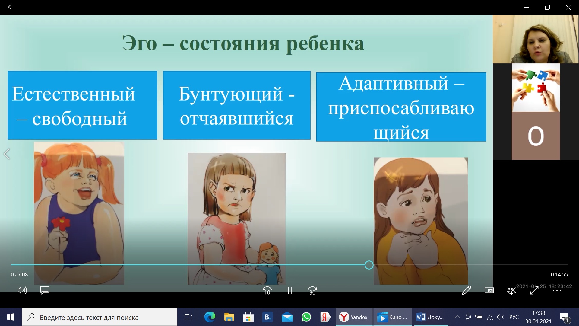 25 января состоялаяь онлайн-встреча с родителями. Тема встречи - 